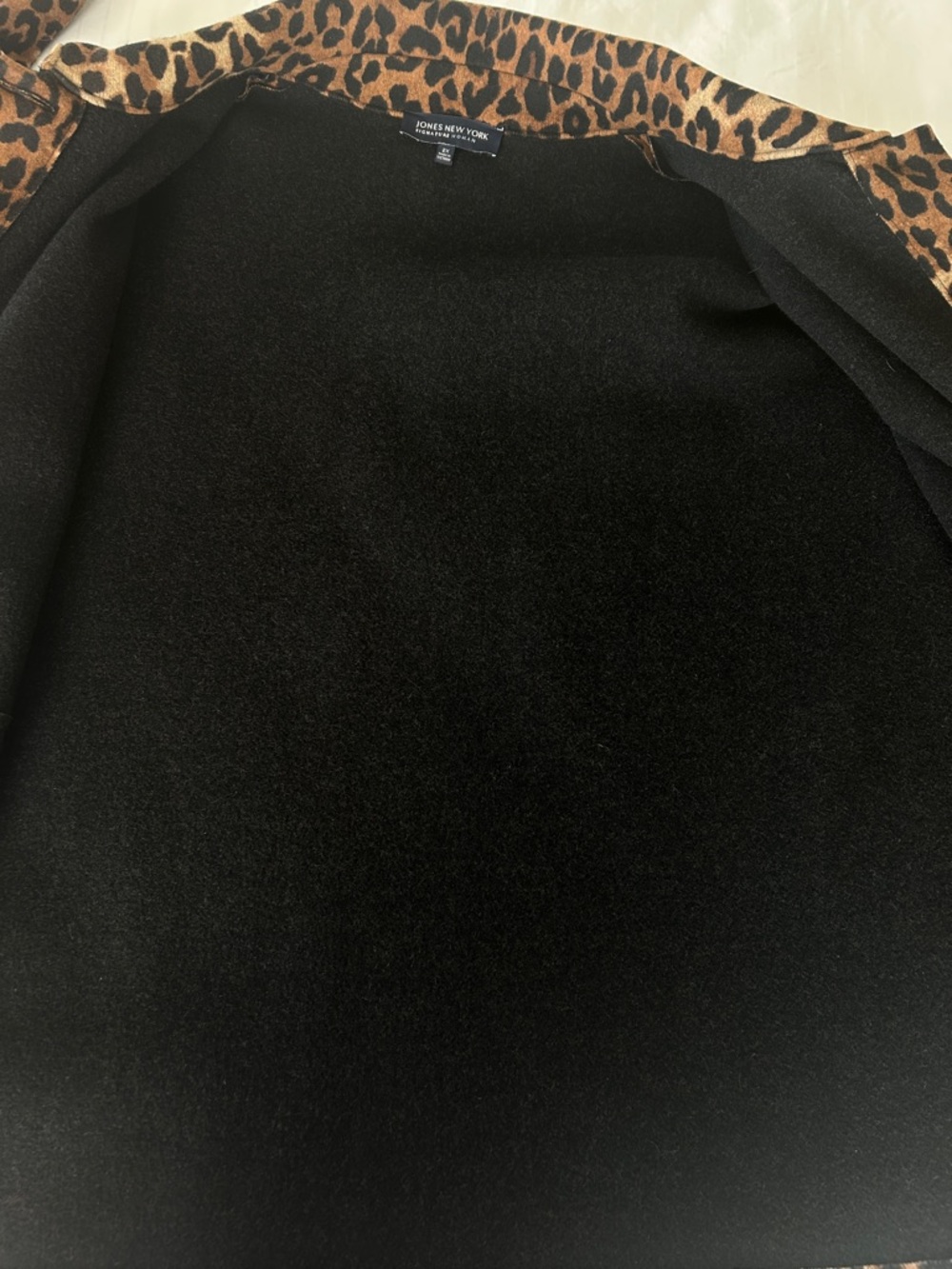 Jones New York Signature Leopard Print Wool Coat Brown Tan Women's Plus 2X - Picture 15 of 17
